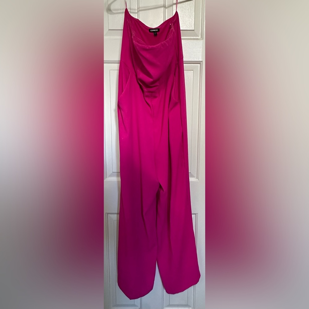 Express strapless wide leg jumpsuit